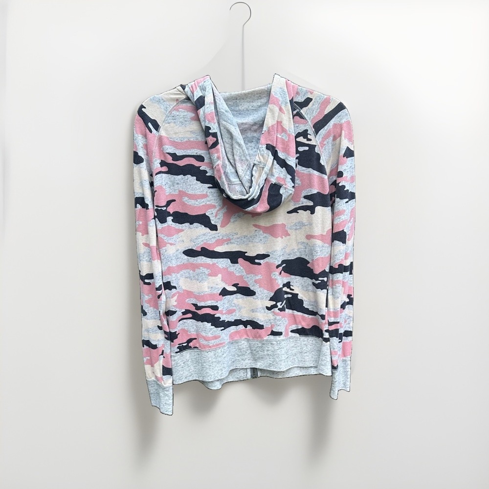 Nike Womens Pink Camo Full Zip Hoodie Camouflage Lightweight Sweatshirt Medium - Picture 4 of 5